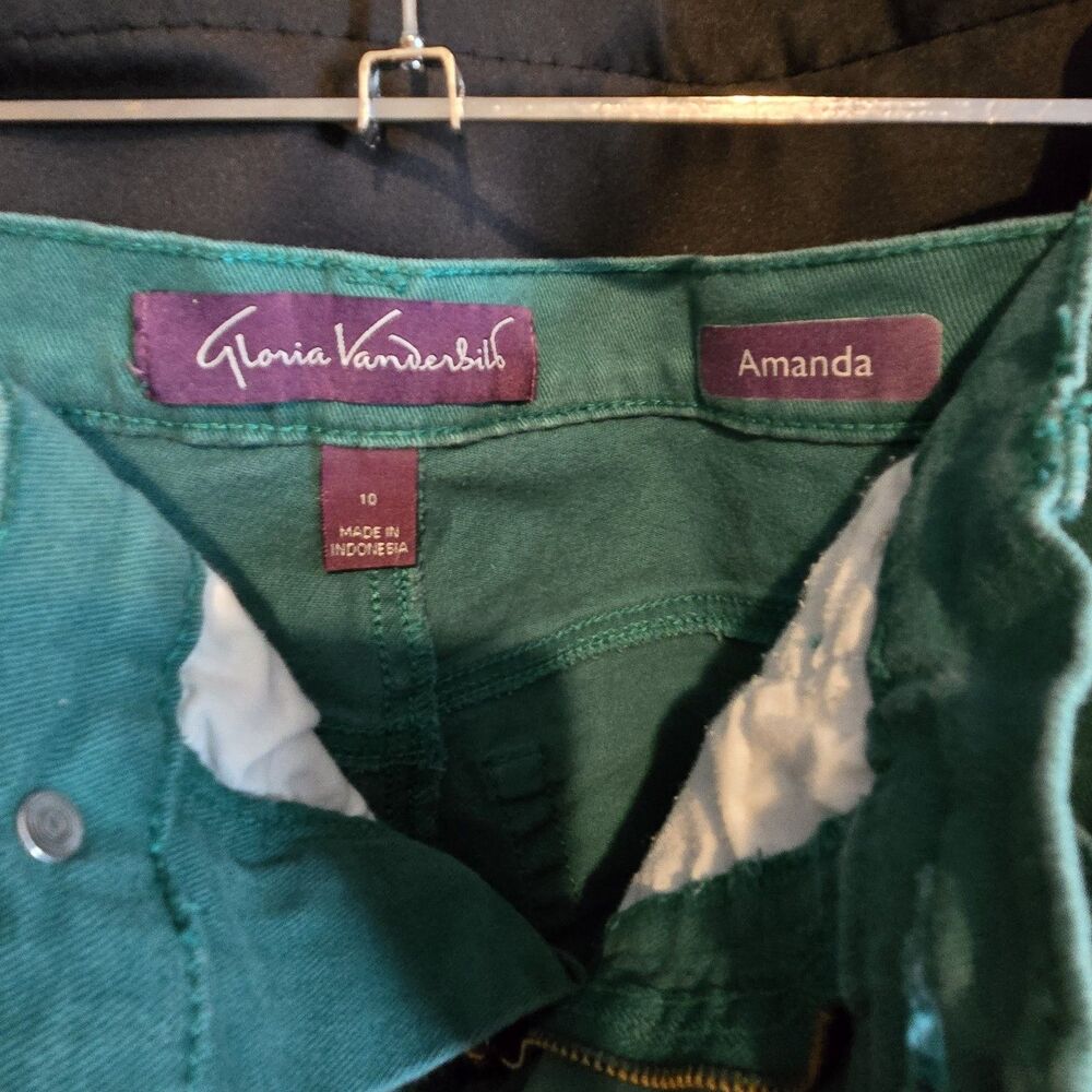 Gloria Vanderbilt Amanda Jeans Missy Short Turq Teal Blue Stretch Denim Pants 10 - Picture 3 of 8